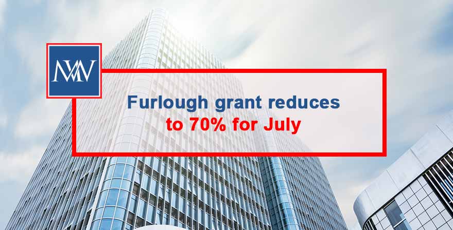 For the month of‌‌ July, the CJRS Furlough grant support from the government via HMRC reduces to 70% of the employee’s usual pay for hours not worked.