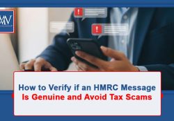 Person verifying an HMRC email, phone call or letter to avoid tax scams and protect personal information.
