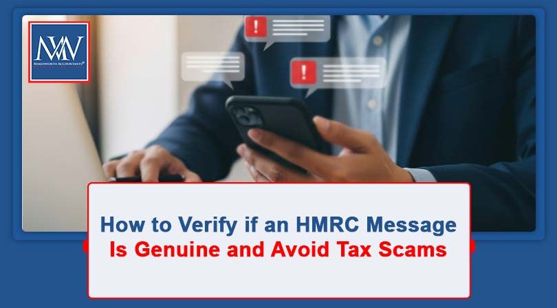 Person verifying an HMRC email, phone call or letter to avoid tax scams and protect personal information.